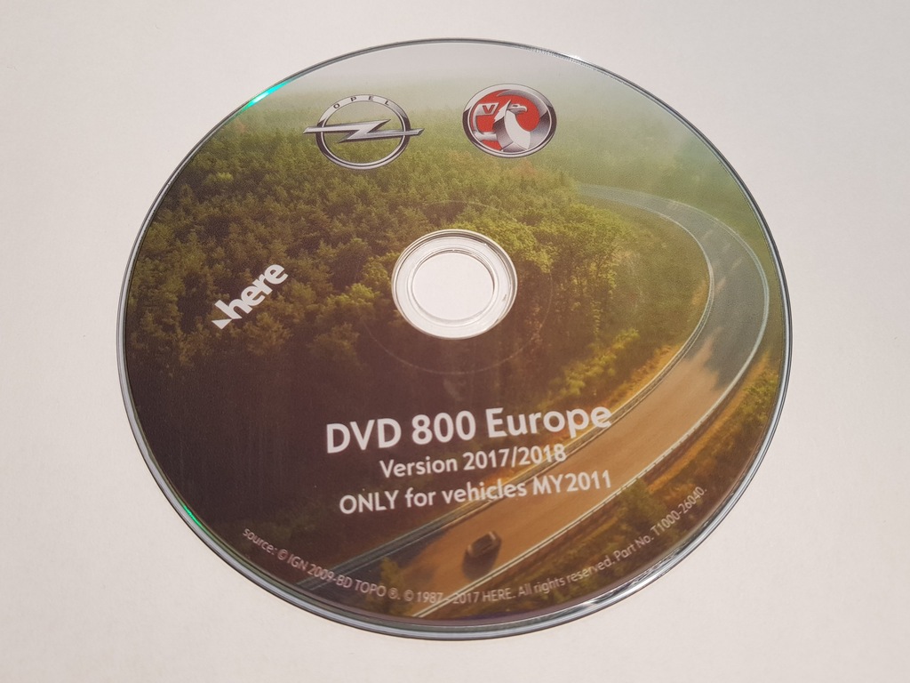 Aktualizacja płyta mapa 2018 OPEL Insignia DVD800