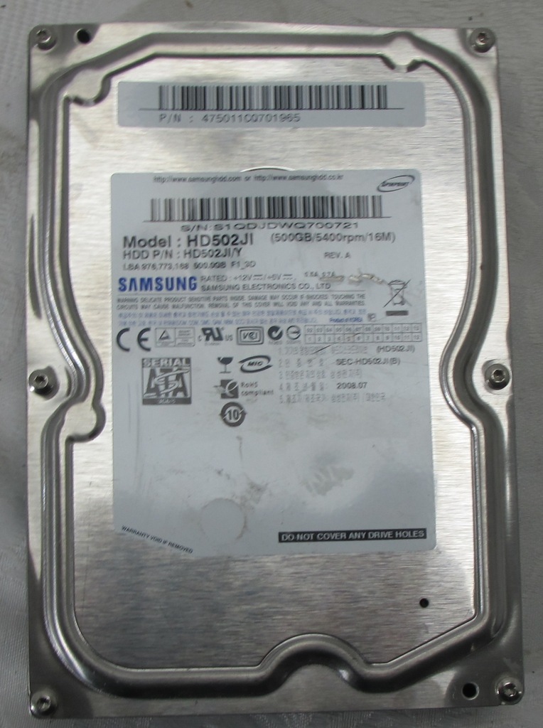 HDD SAMSUNG HD502JI 500GB 3,5" SATA W1033 - 6997973687 - oficjalne ...