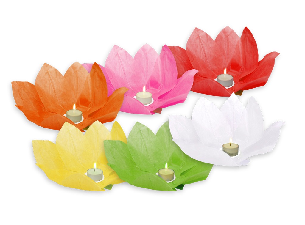 LAMPION LAMPIONY SZCZĘŚCIA- PŁYWAJĄCE LOTOS 6SZT