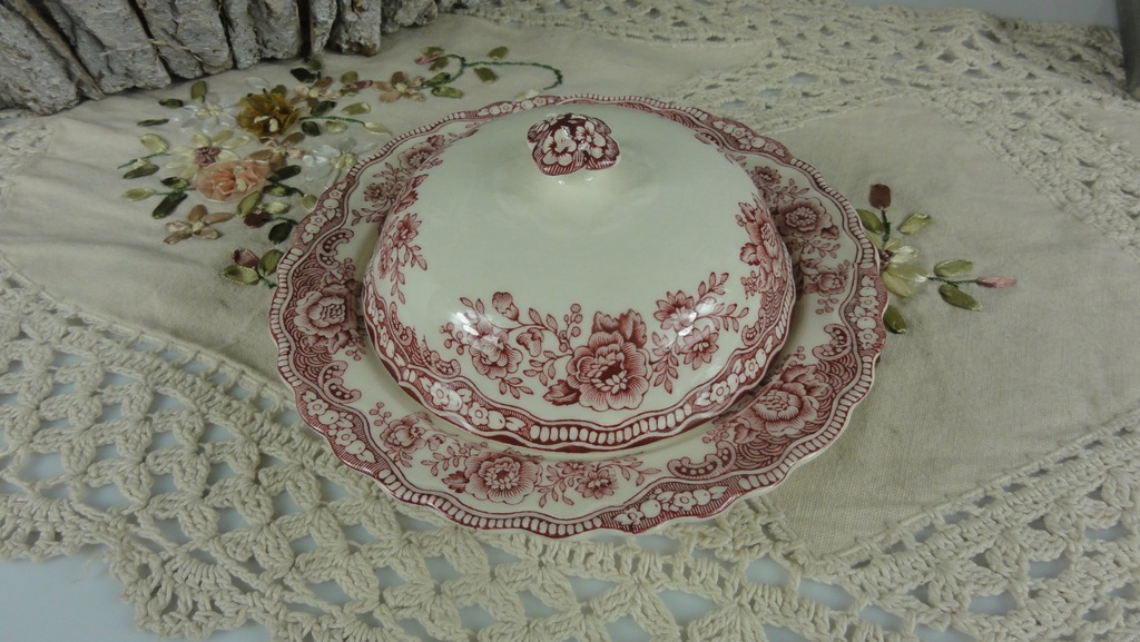 BRISTOL PORCELANA ANGIELSKA MASELNICZKA OKRĄGŁA