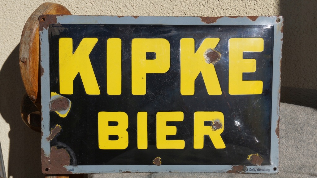 Tablica szyld emalia Kipke Bier Breslau Wrocław