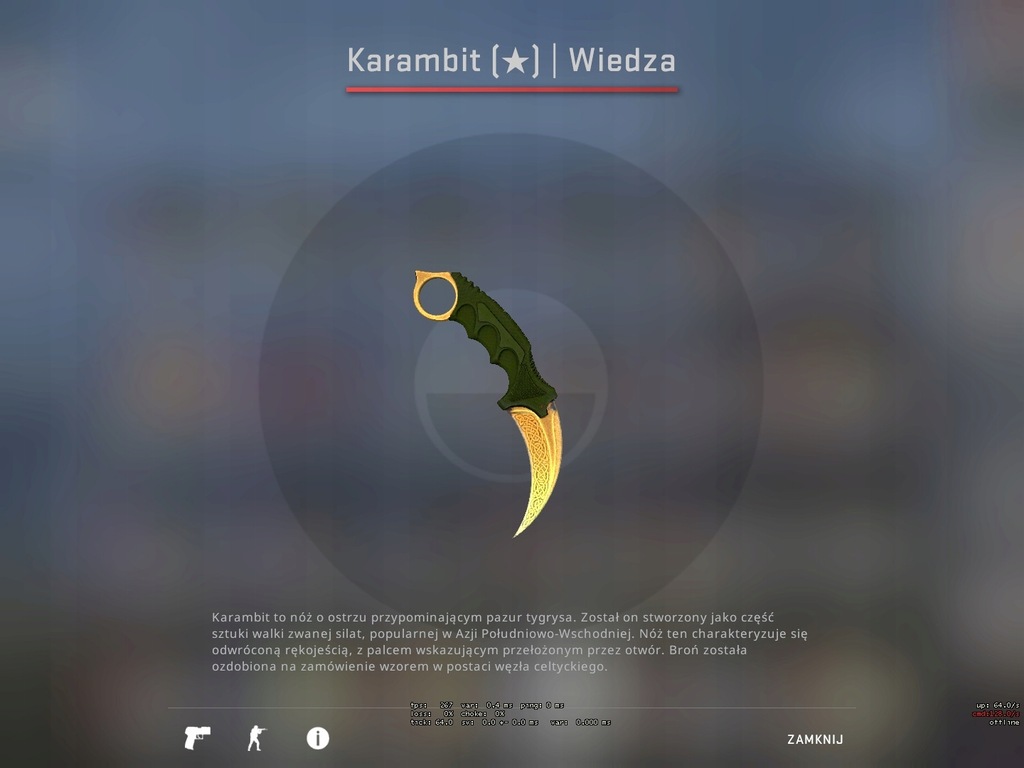 nóż CS:GO Karambit LORE MW