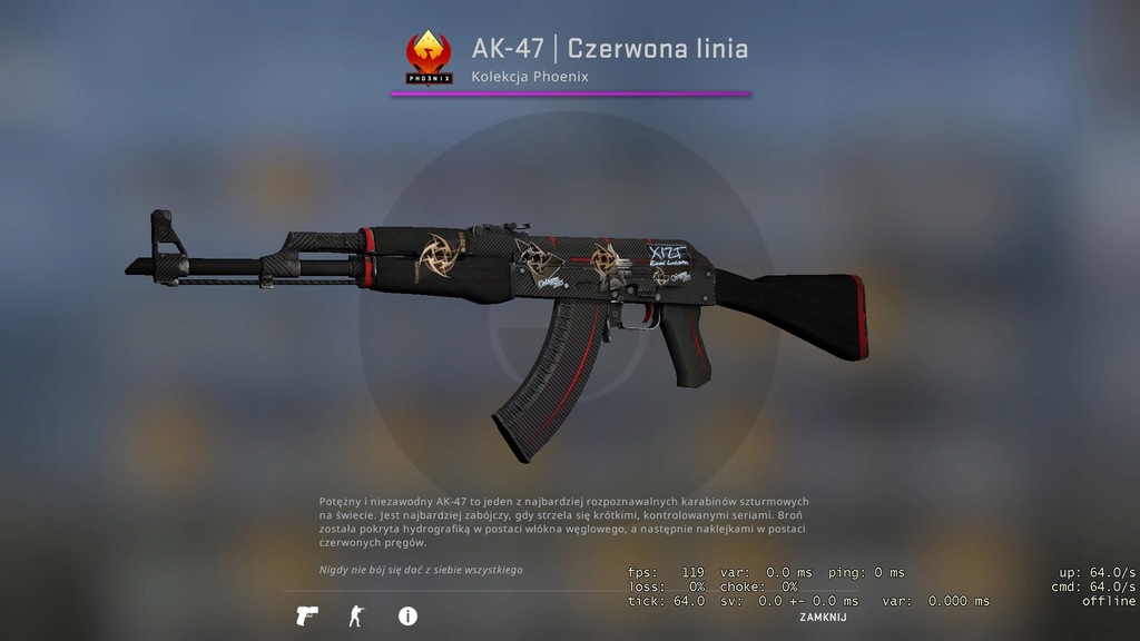 AK 47 Redline Czerwona linia CSGO skin naklejki!