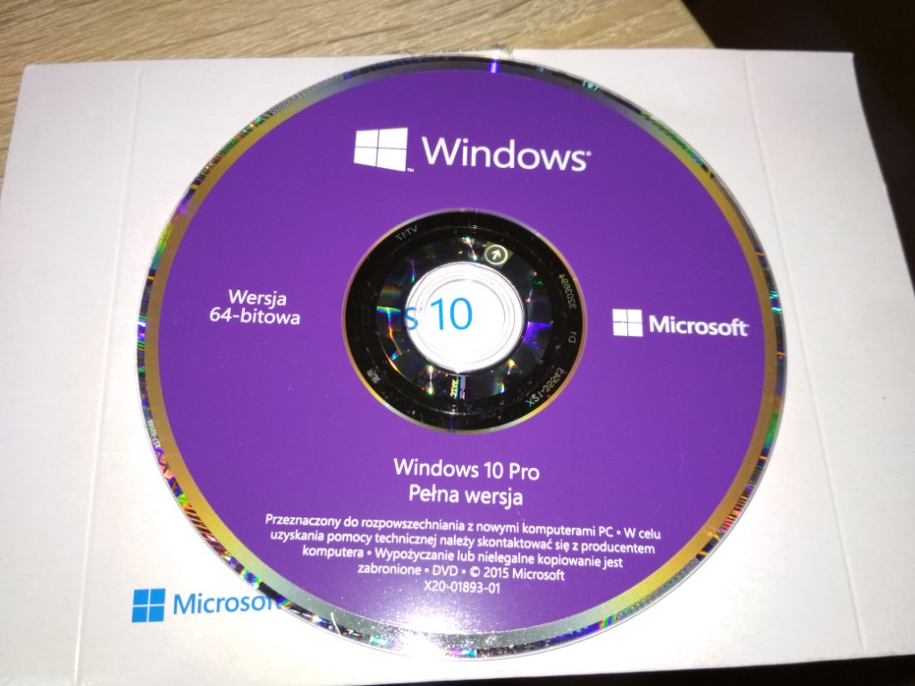 Windows 10 pro PL 64 bit PŁYTA INSTALACYJNA