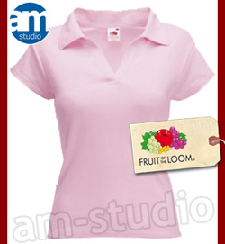 Koszulka damska RIB POLO FRUIT of the LOOM -52- L