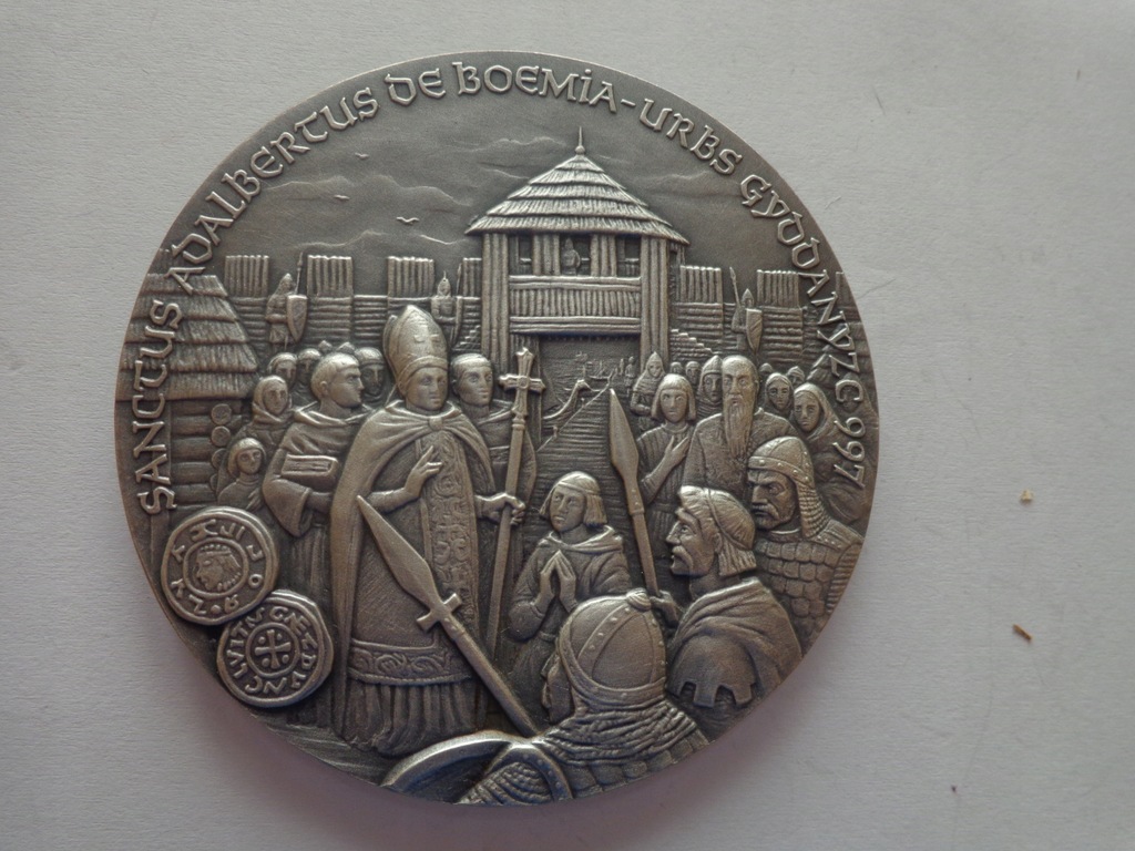 Medal tysiąclecie Gdańska 1997 alpaka 7cm