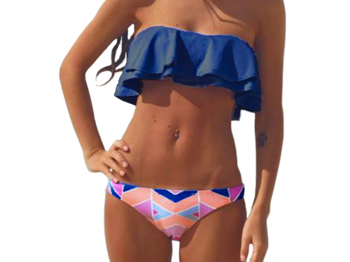 brazylijskie BIKINI STRÓJ KĄPIELOWY falbanki M 292