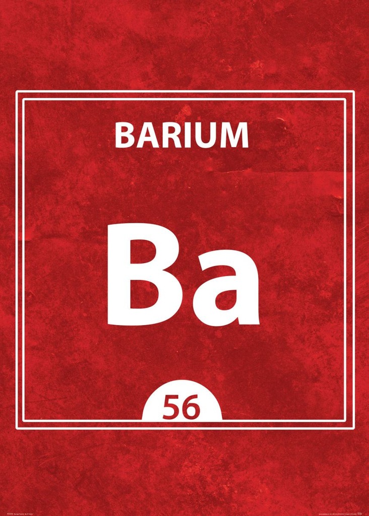 Bar, Barium BA 56 pierwiastek - plakat 50x70 cm