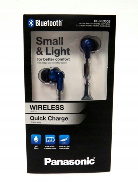 SŁUCHAWKI PANASONIC RP-NJ300B NIEBIESKIE