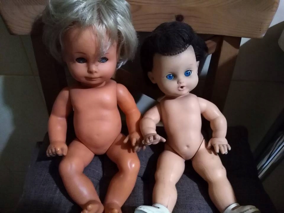stare lalki zestaw 2 sztuki retro PRL lalka