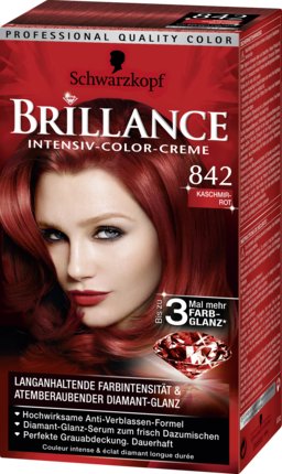 Schwarzkopf Brillance farba kaszmir czerwień 842