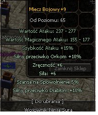Nerwia Metin Bojowy Miecz +9 Czysty