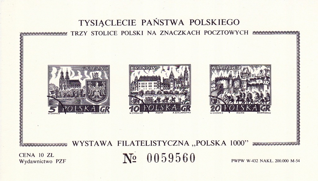 Czarnodruk Tysiąclecie Państwa Polskiego 1966