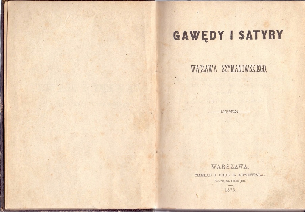 Gawędy i satyry Wacława Szymanowskiego 1873