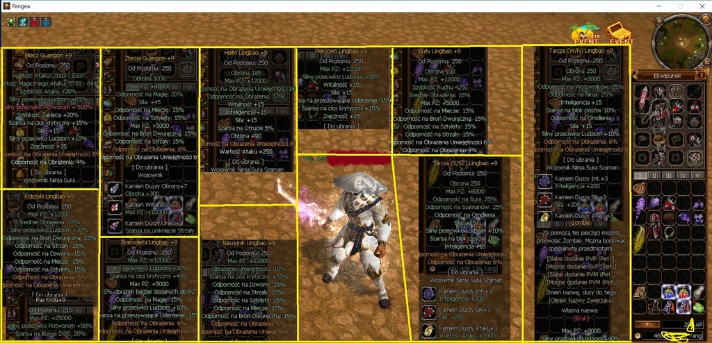 PangeaYT2 Wojownik Body 253 lvl EQ exp + Pvp