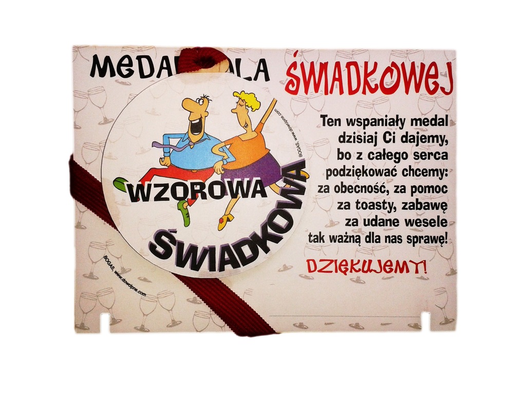 Podziękowania dla Świadków. Świadkowej, świadkowa