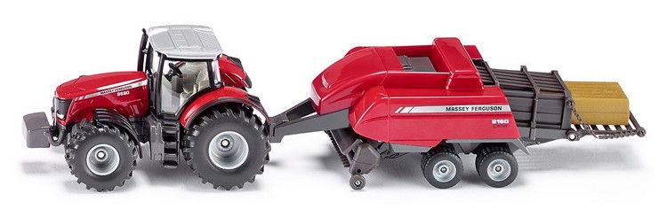 SIKU 1951 Traktor Massey Ferguson z prasą 1:50