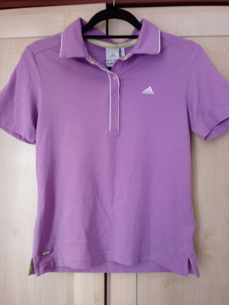 Bluzka adidas polo fiolet koszulka sportowa M/L