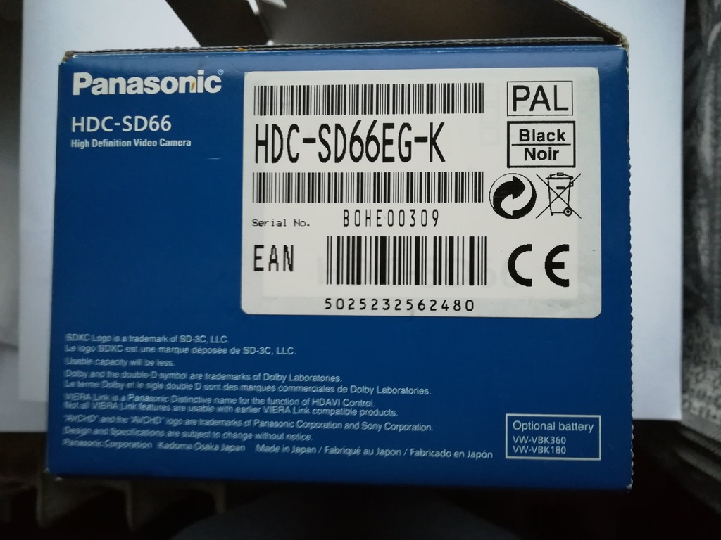 Kamera full-hd Panasonic HDC-SD66 (sd60)