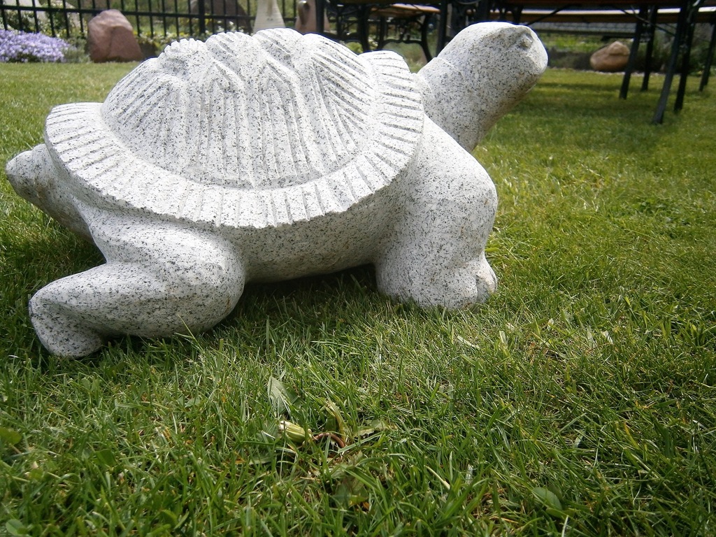 Stary PIĘKNY ŻÓŁW GRANIT 25 kg Duży Ozdoba Ogrodu