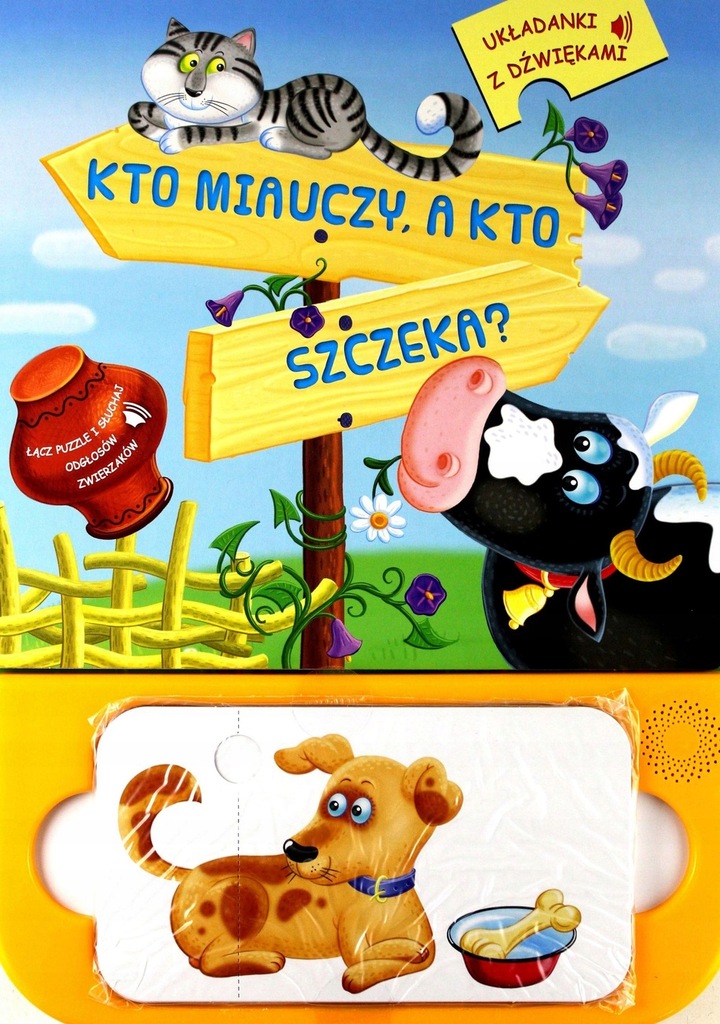 Układanki z dźwiękami. Kto miauczy, a kto szczeka?