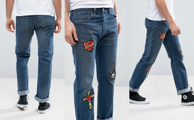 G6A401*LEVIS SPODNIE JEANS MĘSKIE NASZYWKI 28 C14