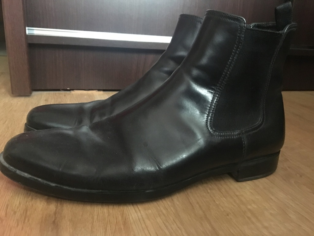 PRADA MILANO SZTYBLETY PÓŁBUTY SKÓRA MĘSKIE