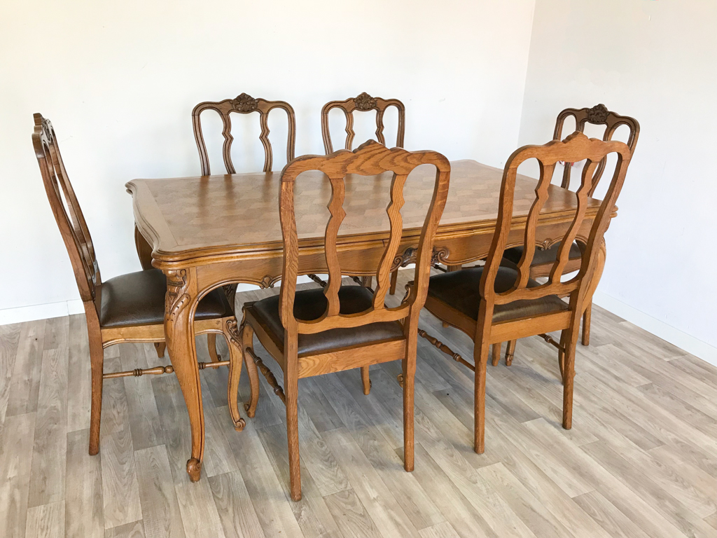 Wyjątkowy komplet stół i 6 krzeseł Ludwik Płock