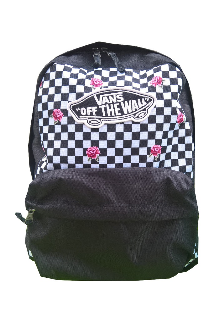 Vans realm shop rose checkerboard backpack