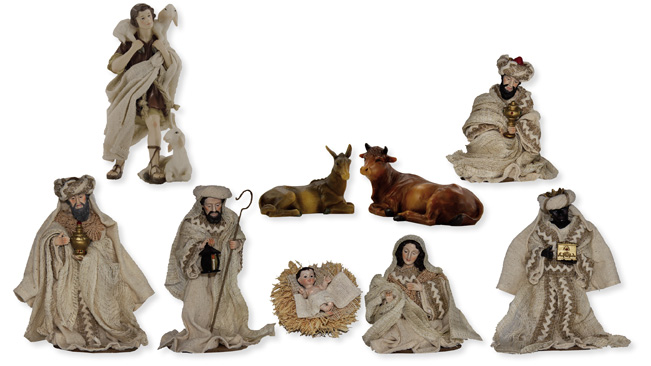 Figurki do Szopki w ubraniu 15cm 9-ćzęści- K026-16