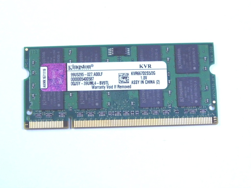 PAMIĘCI RAM DDR2 2GB KINGSTON KVR667D2S5/2GB GWAR