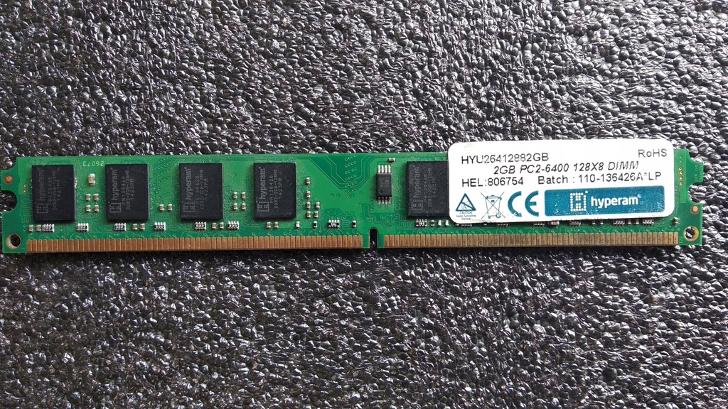 Hyperam 2GB (1x2GB) 6400/800MHz DDR2 low prof