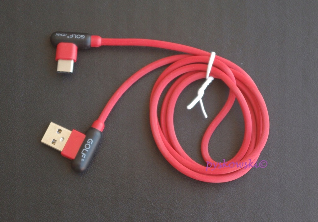 GOLF KĄTOWY kabel USB A/USB C 2,4A PVC 1m 100cm