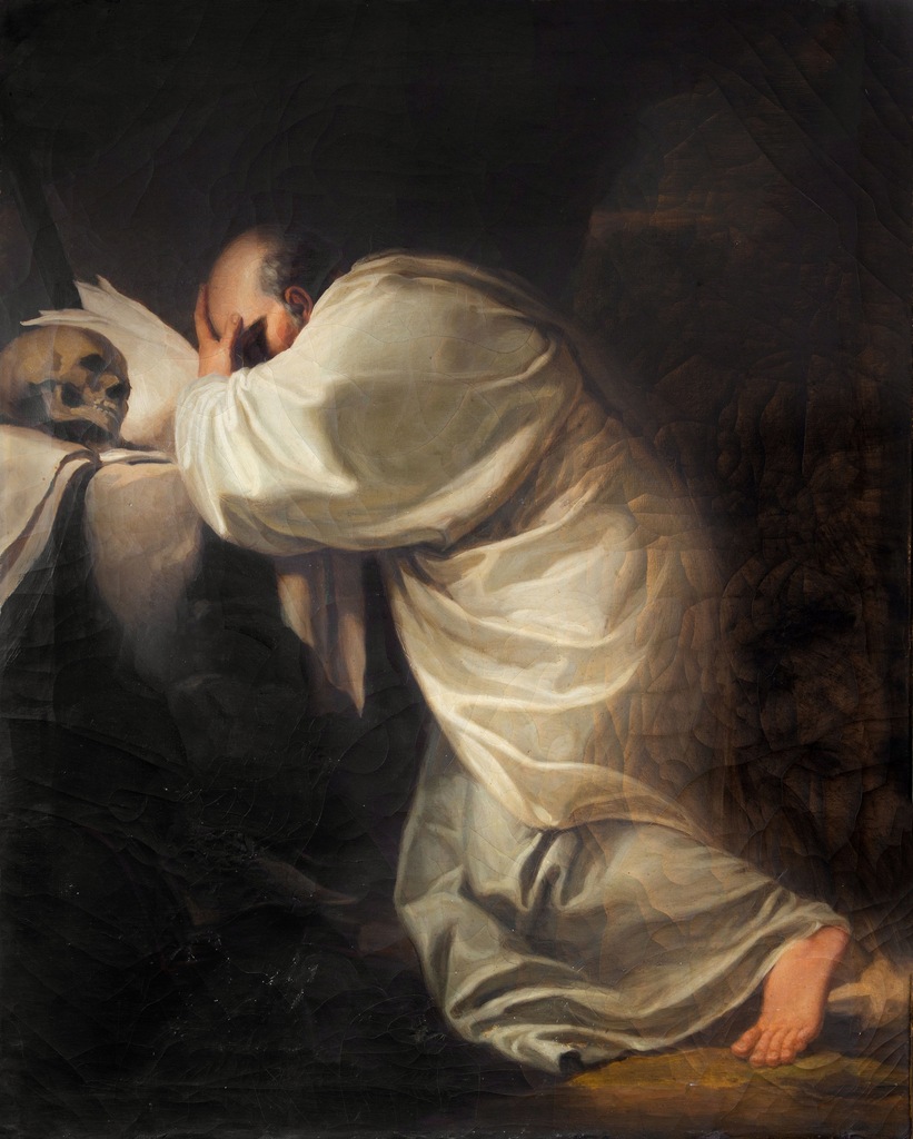 'Święty HIERONIM' obraz olejny, XIX wiek
