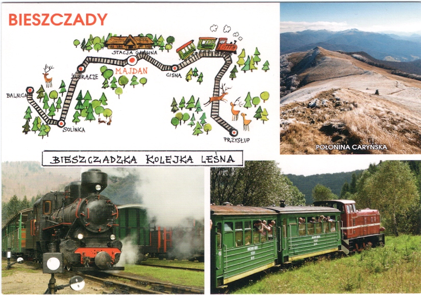 BIESZCZADY - CISNA - ŻUBRACZE - POCIĄG + MAPA 2016