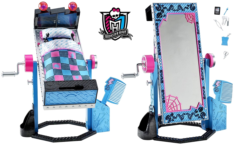 Mattel Monster High ŁÓŻKO FRANKIE SYPIALNIA LUSTRO