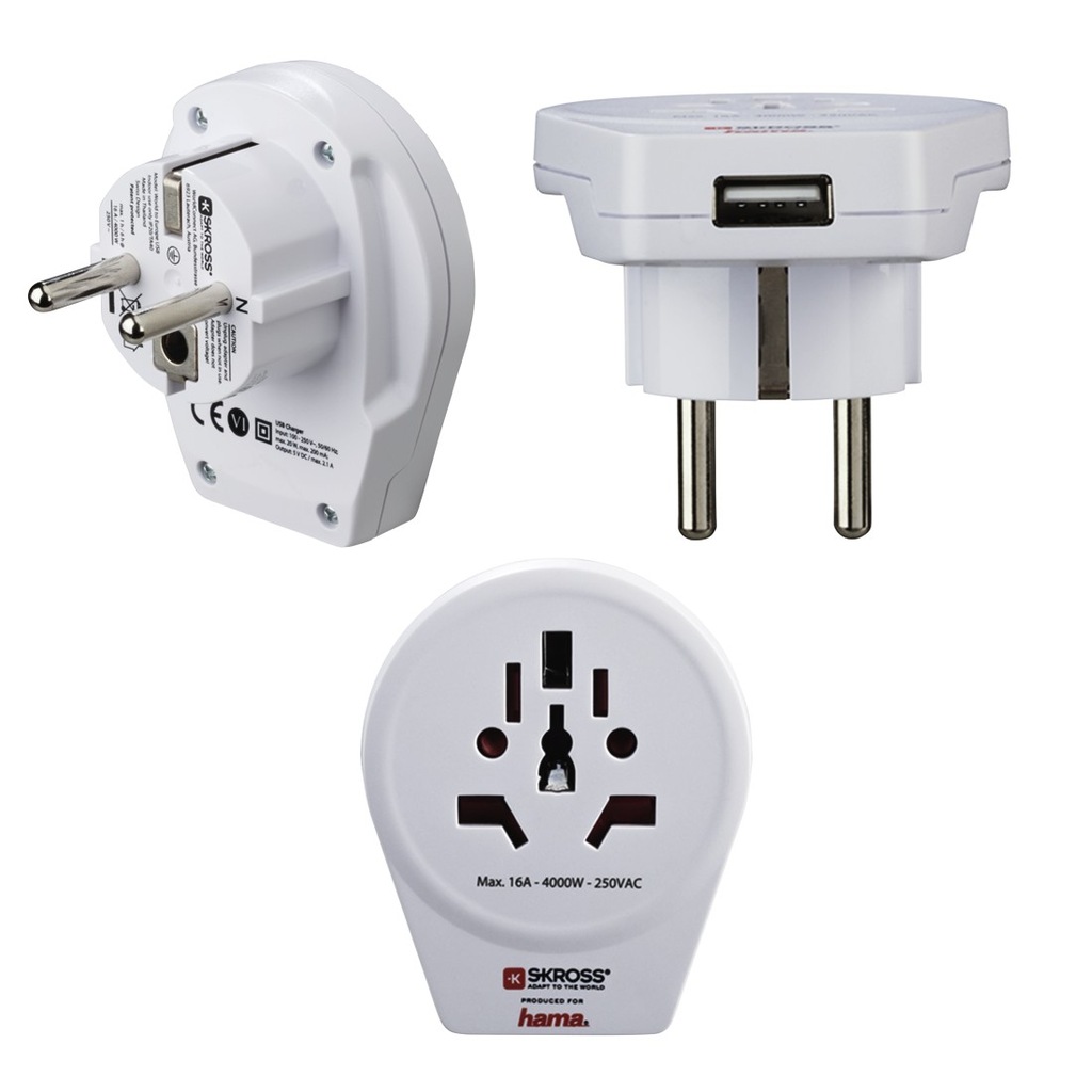 Przejściówka Adapter Podróżny USA Japonia USB Hama