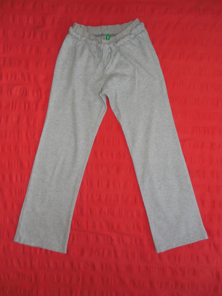 Szare cienkie spodnie dresowe z gumą Benetton, 128