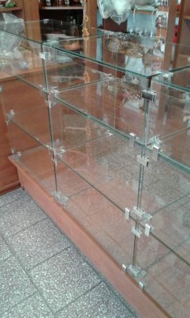 Regał szklany sklepowy duży zadbany SOLIDNY