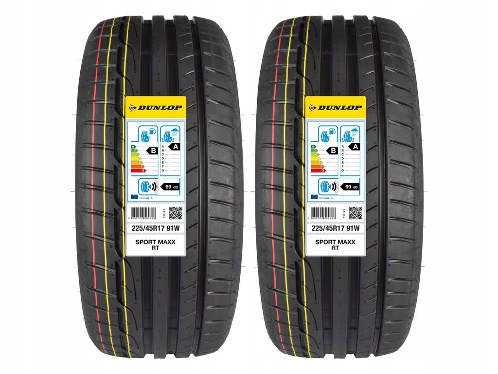 2 Opony 225/45R17 DUNLOP SportMaxx RT + ASSISTANCE - 7159614428 ...