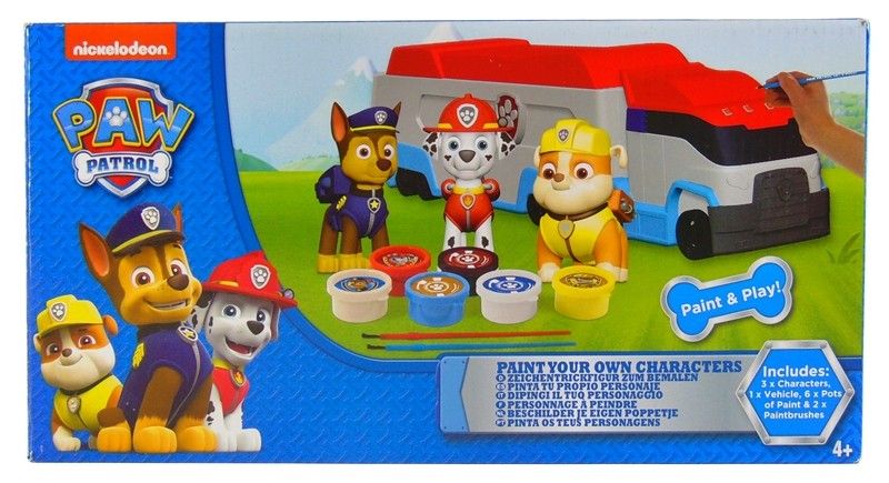 Figurki do malowania 3 szt. + Autobus Psi Patrol