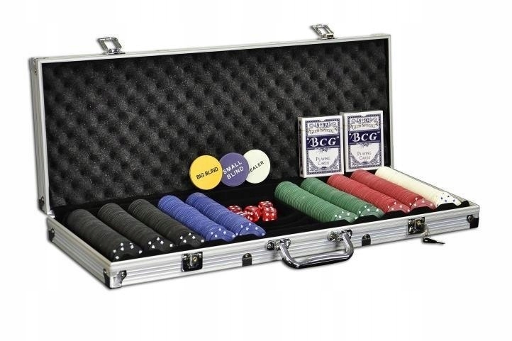Poker żetony 500 sztuk Zestaw do pokera w walizce