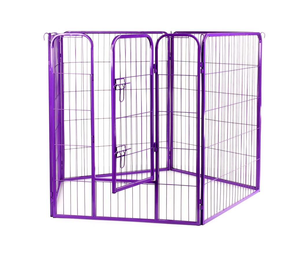 Metalowy Kojec Hodowlany dla Psa 8el. 100cm FIOLET