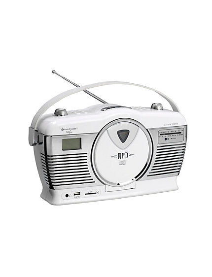 HH127  RADIO CD MP3 RETRO BIAŁE