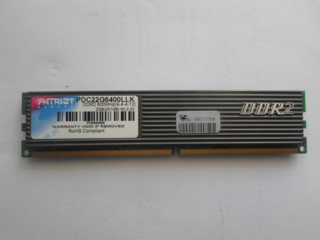 Pamięć RAM 1GB DDR 2 PDC 22G 6400 LLK PATRIOT .