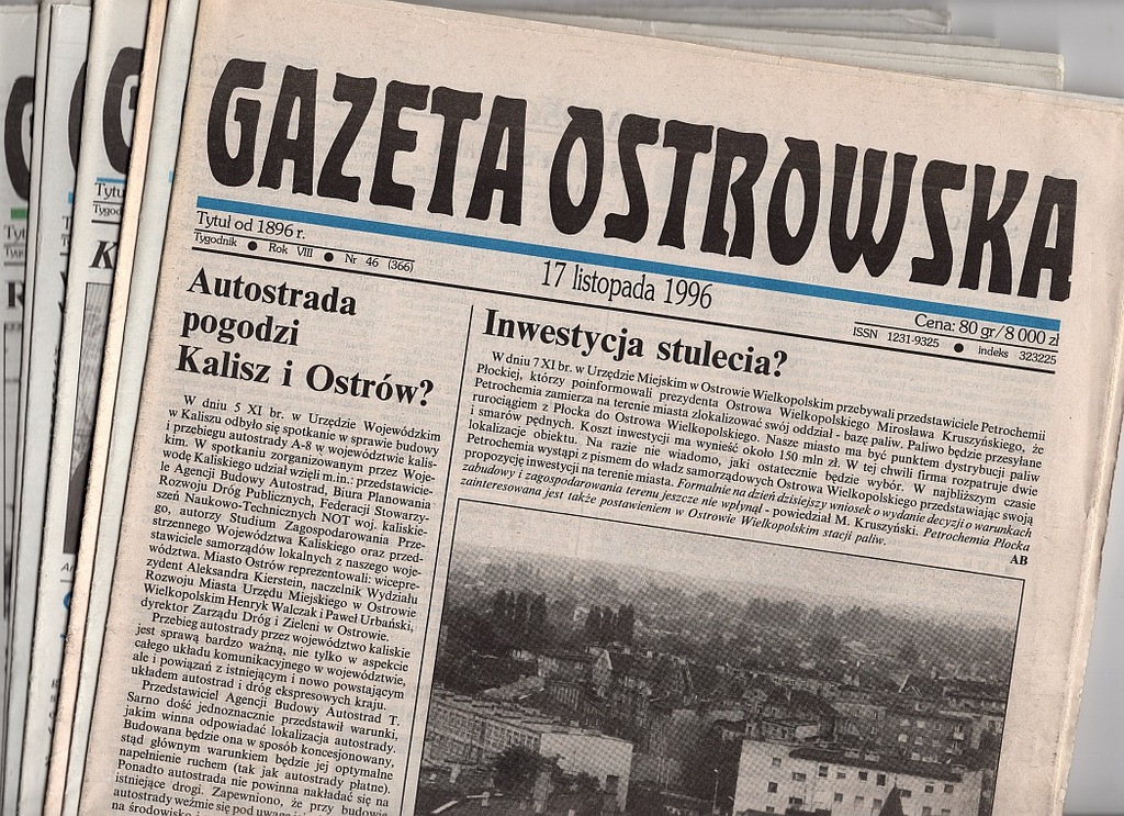 Ostrów Wlkp Gazeta Ostrowska 13 numerów z  1996 r.
