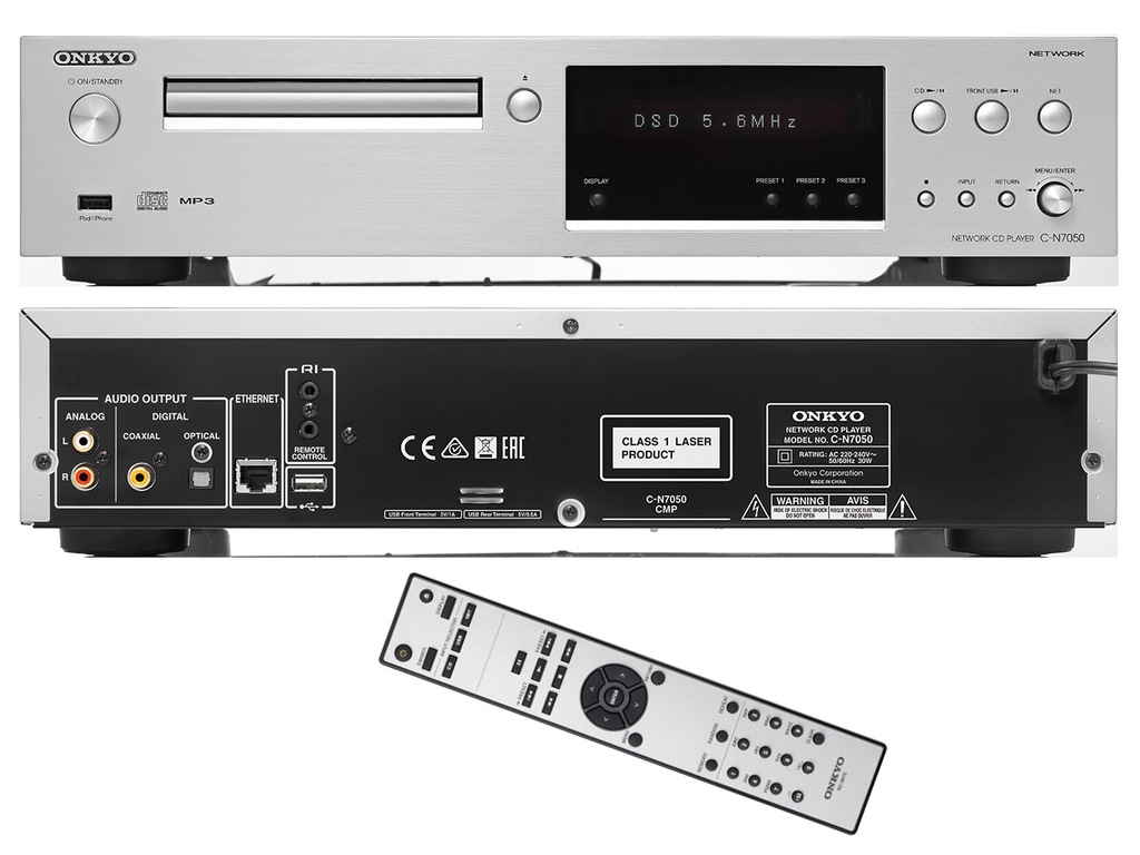 ONKYO C-N7050 SIECIOWY ODTWARZACZ CD SREBRNY USB - 6467286411 ...