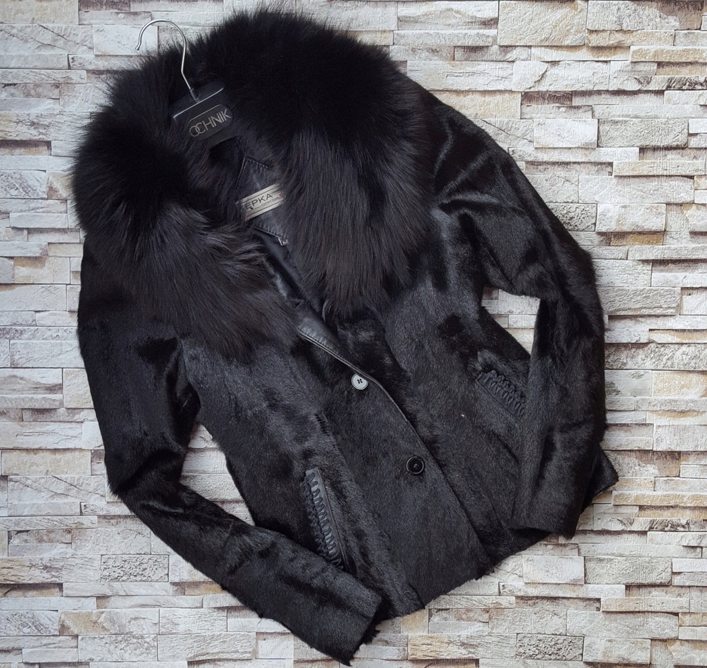 *KĘPKA* NATURALNE FUTRO KOŁNIERZ Z LISA 36-S/38-M!