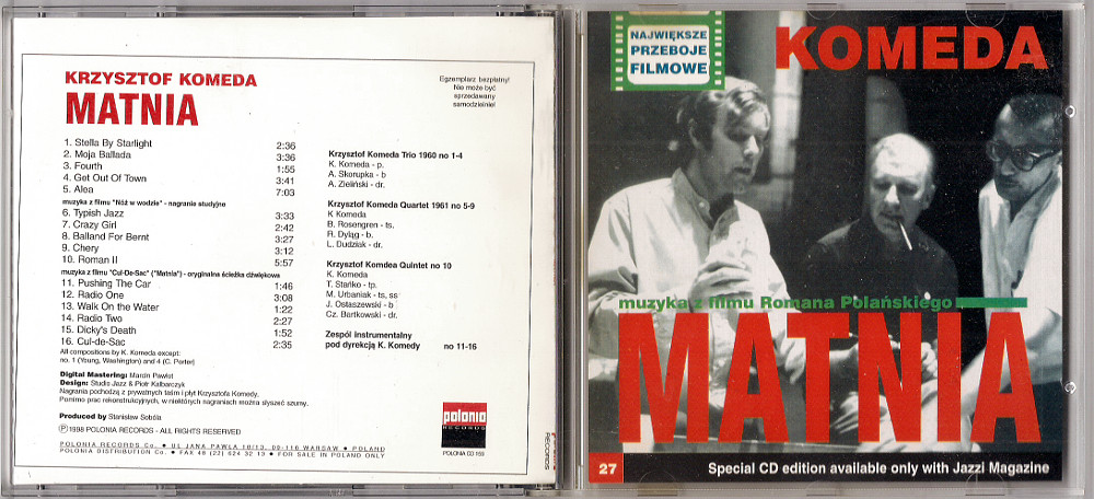 KRZYSZTOF KOMEDA - MATNIA [CD]