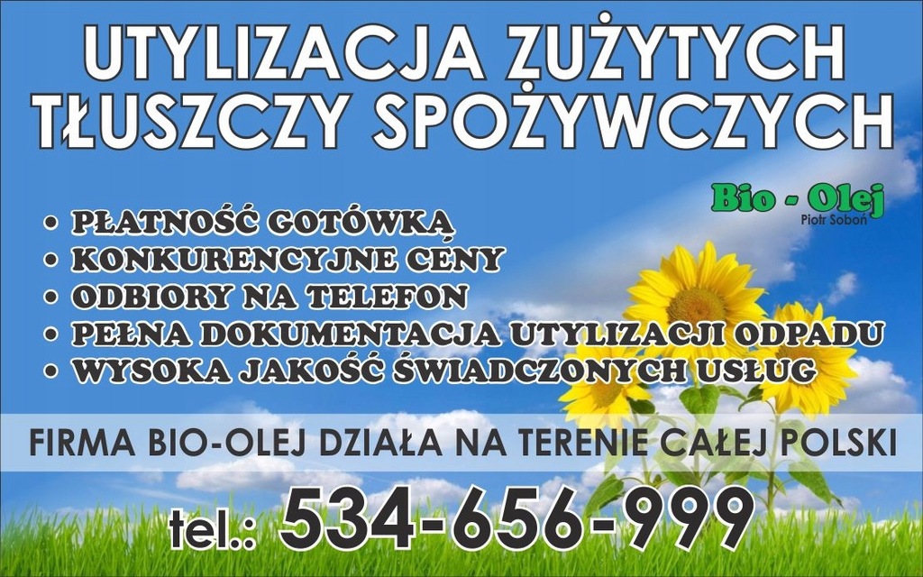 Utylizacja frytury, oleju, tłuszczu zużytego